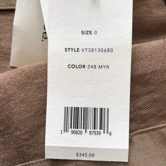 NWT Vince Wrap Midi Skirt Womens 0 Camel Tan Khaki Straight Gold Button NEW - Picture 5 of 15